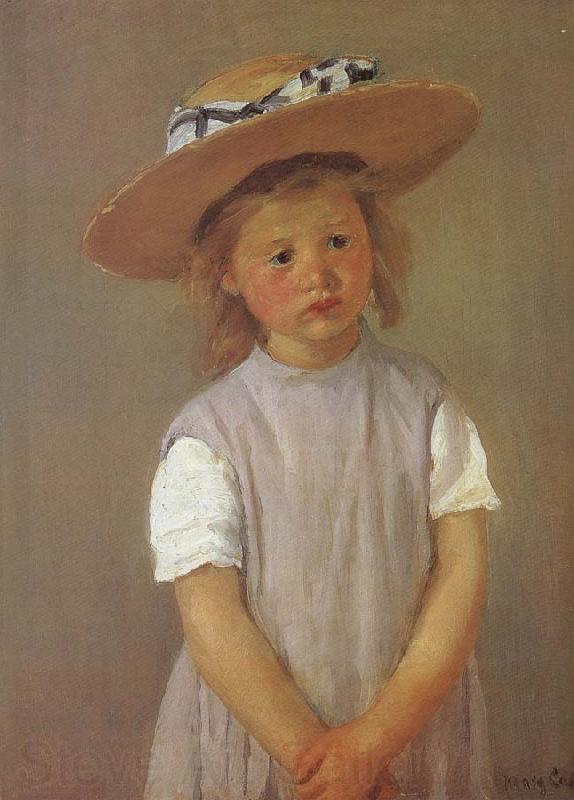 Mary Cassatt The gril wearing the strawhat Germany oil painting art